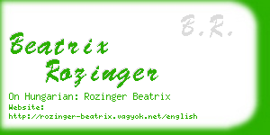 beatrix rozinger business card